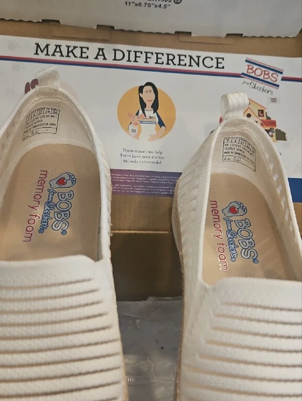 BOBS from Skechers White Slip-On Espadrilles with Jute Trim